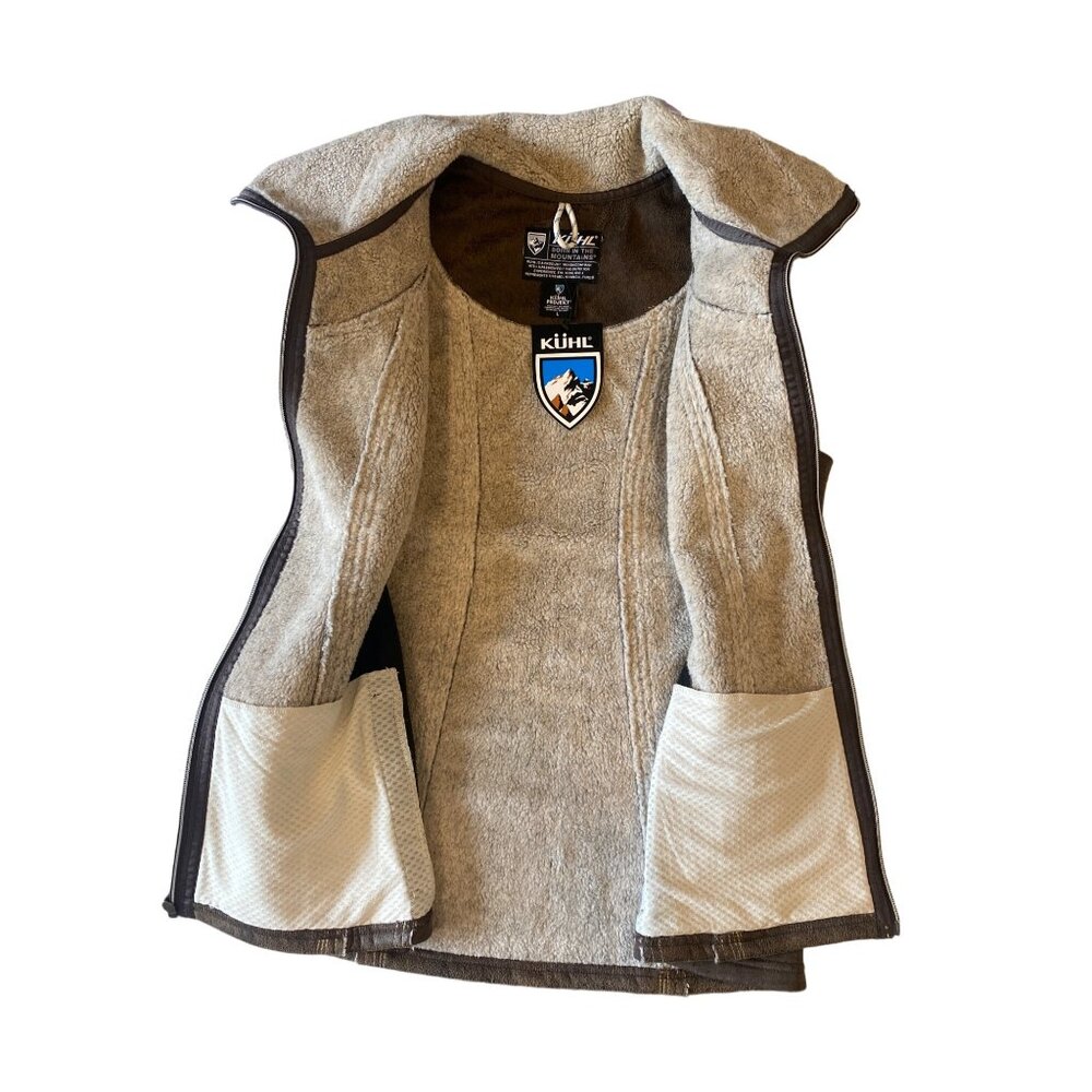 NWT Kuhl Women's LARGE Dani Sherpa Vest Brown MSRP$219 New - Picture 9 of 17